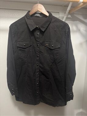 Lucky & Blessed Black Button-Up shirt 2x
